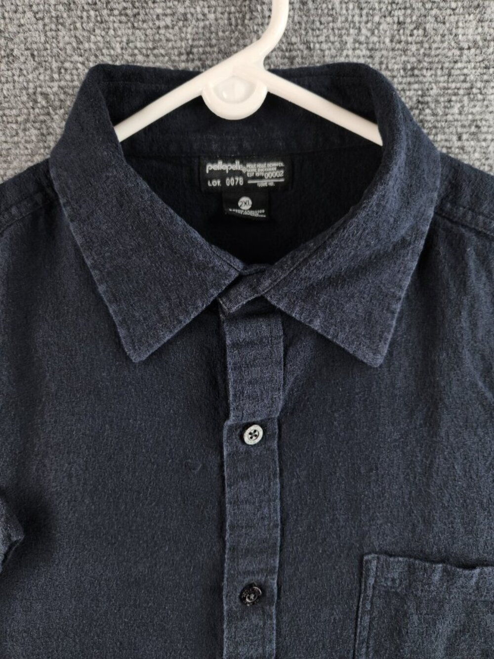 Pelle Pelle Shirt Men 2XL All Cotton Navy Blue Short Sleeve Marc Buchanan Soft